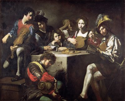 Concert Around the Bas-Relief by Valentin de Boulogne